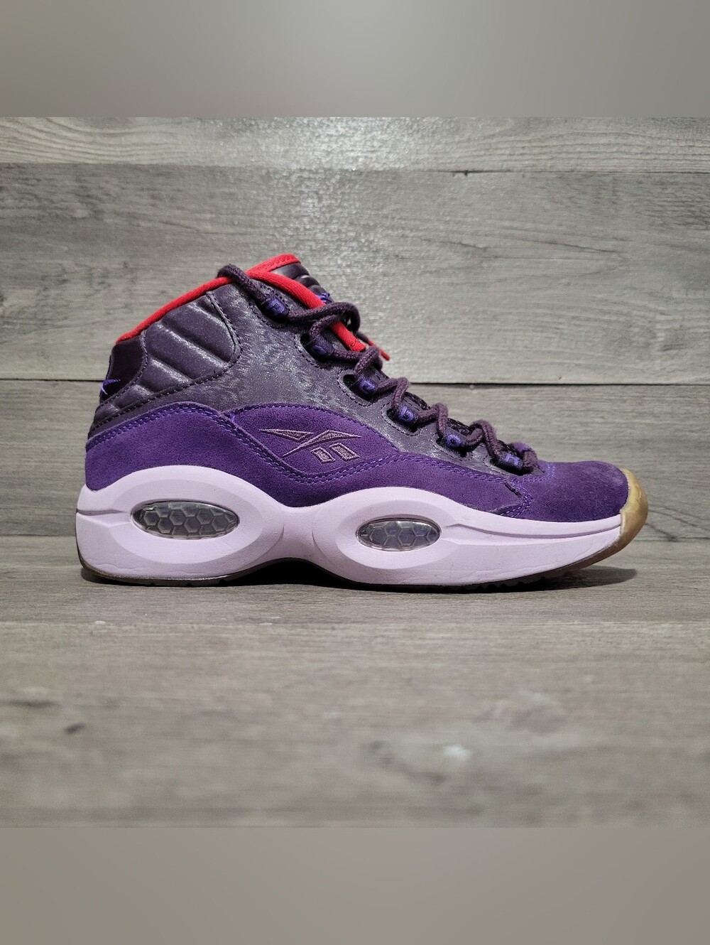 Reebok Question Mid Mens Size 6 Ghost of Christmas Future Iverson Purple Shoes